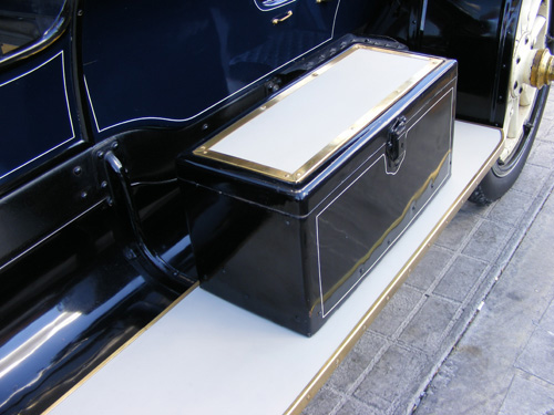 Cabinet on runner of a 1911 Cadillac