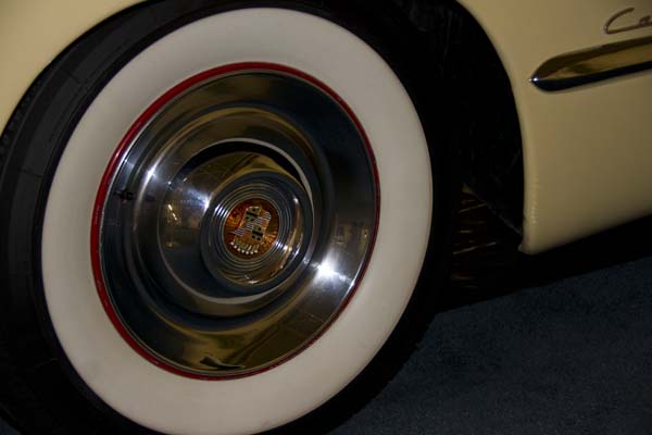 front tire of a 1947 cadillac series 62