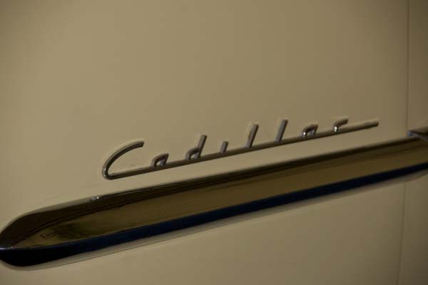 cadillac name spelled out on the car
