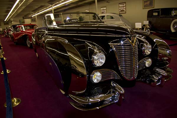 front bumper shot of a 1948 cadillac series 62 saoutchik