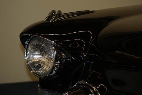 headlight of a 1957 Cadillac