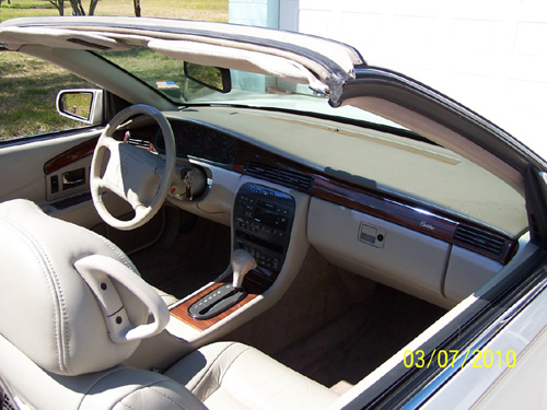 inside view of a 1996 Cadillac eldorado convertible.