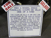 picture of for sale sign 1983 Cadillac Deville 