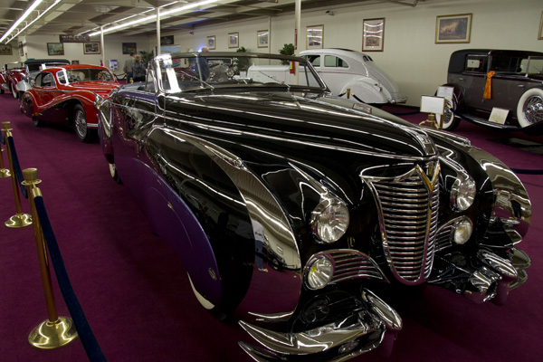 1948 purple cadillac chrome