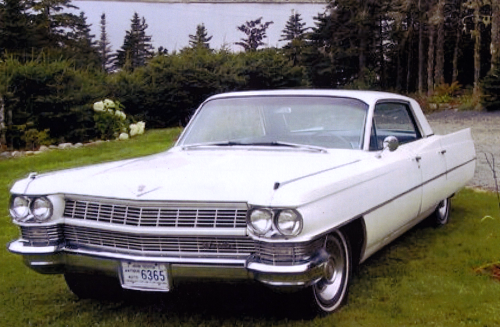 Picture of a white 1964 Cadillac There were very few cosmetic changes made