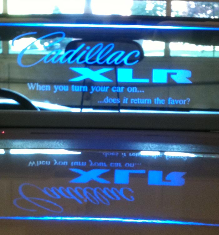 Cadillac XLR sign