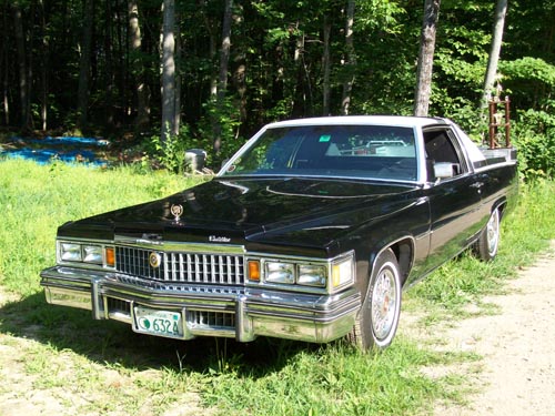 Black 1978 Cadillac flower car