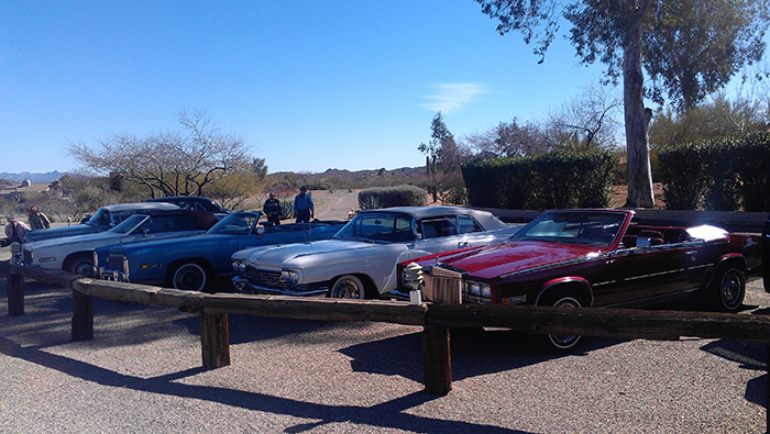 Cadillacs lined up in Wickenburg Arizona