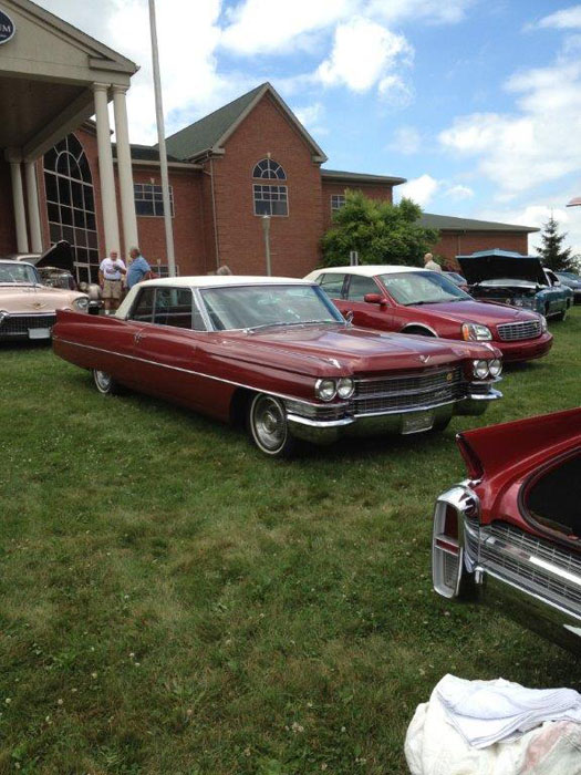 red and white cadillac
