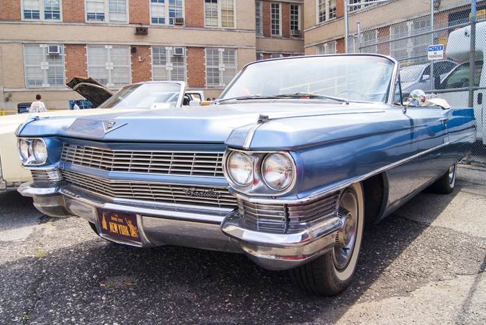 light blue cadillac