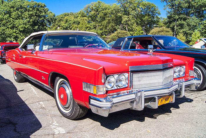 red cadillac convertible